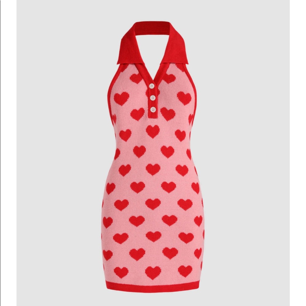 Mini Heart Halter Dress